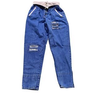 Vintage 80s Traffic Jeans Dark Wash Women’s Pants Size 5 Fold over